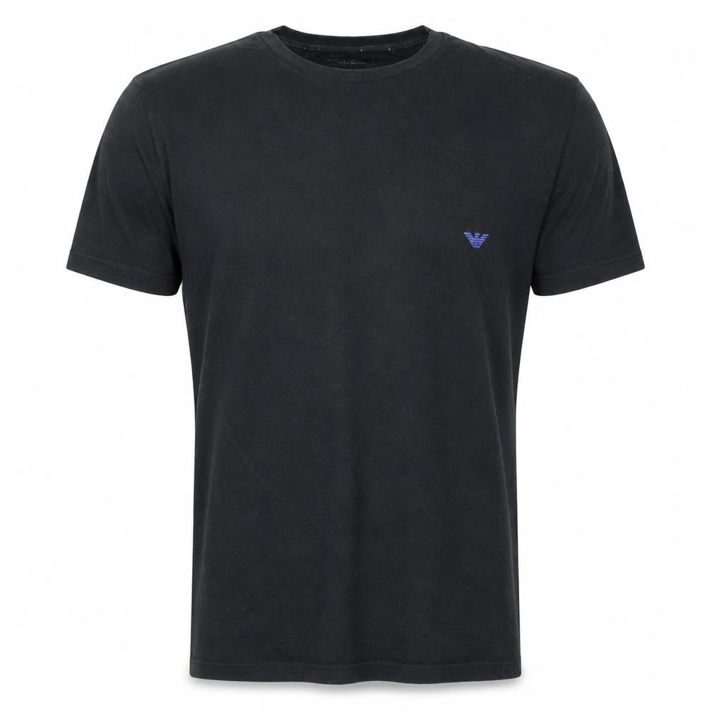 Emporio Armani Men's Black Slim Fit Logo T-Shirt Size L