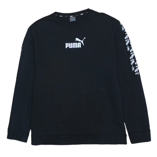 Puma Men's Black Logo Crew Neck Sweatshirt Size L