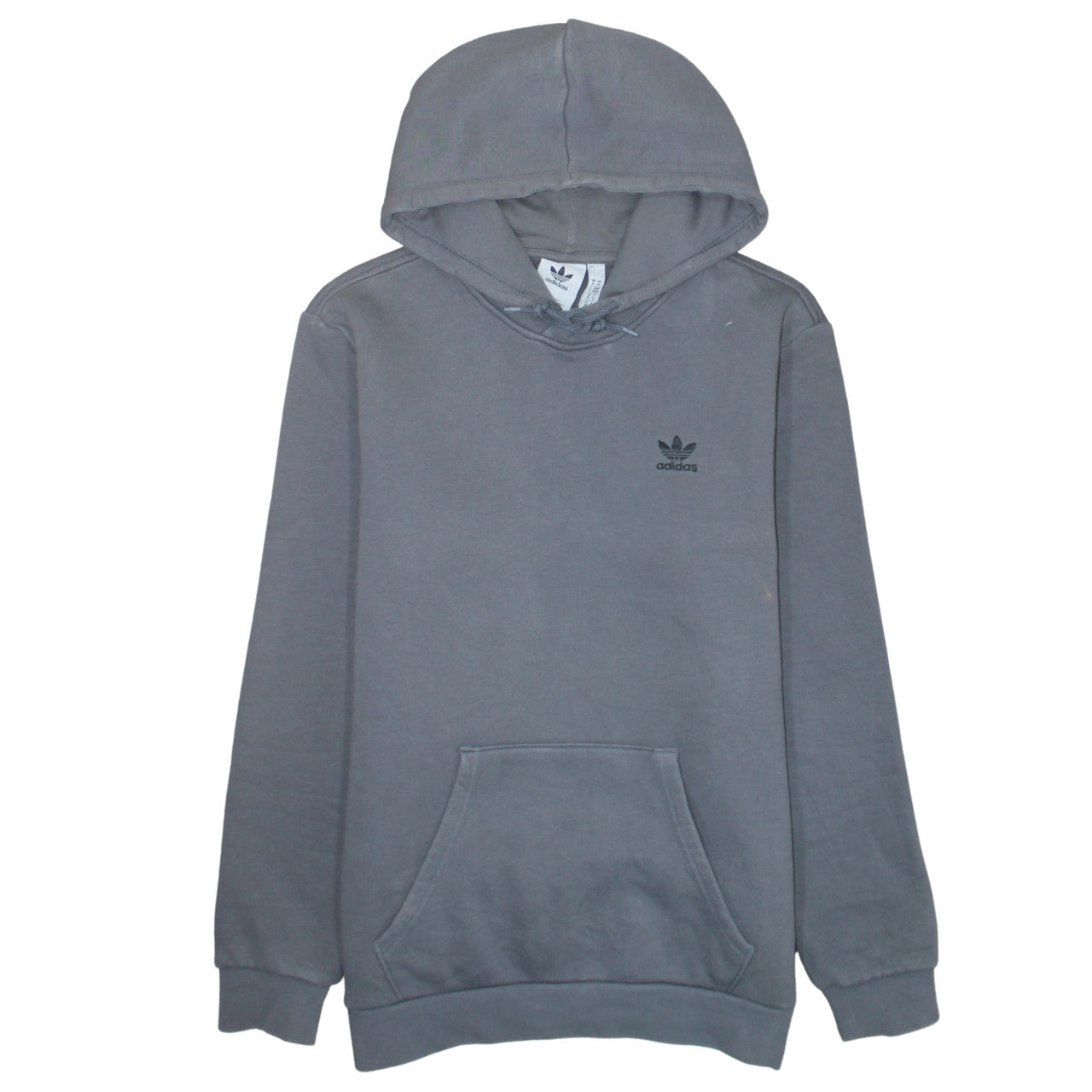 Adidas Men's Grey Pullover Hoodie Size M Hooded Fleece Sweatshirt