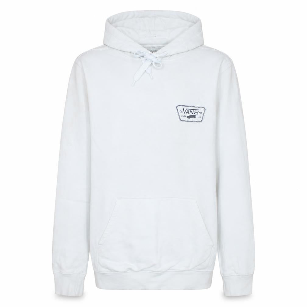 Vans Men's White Pullover Hoodie Small Graphic Logo Skate Style