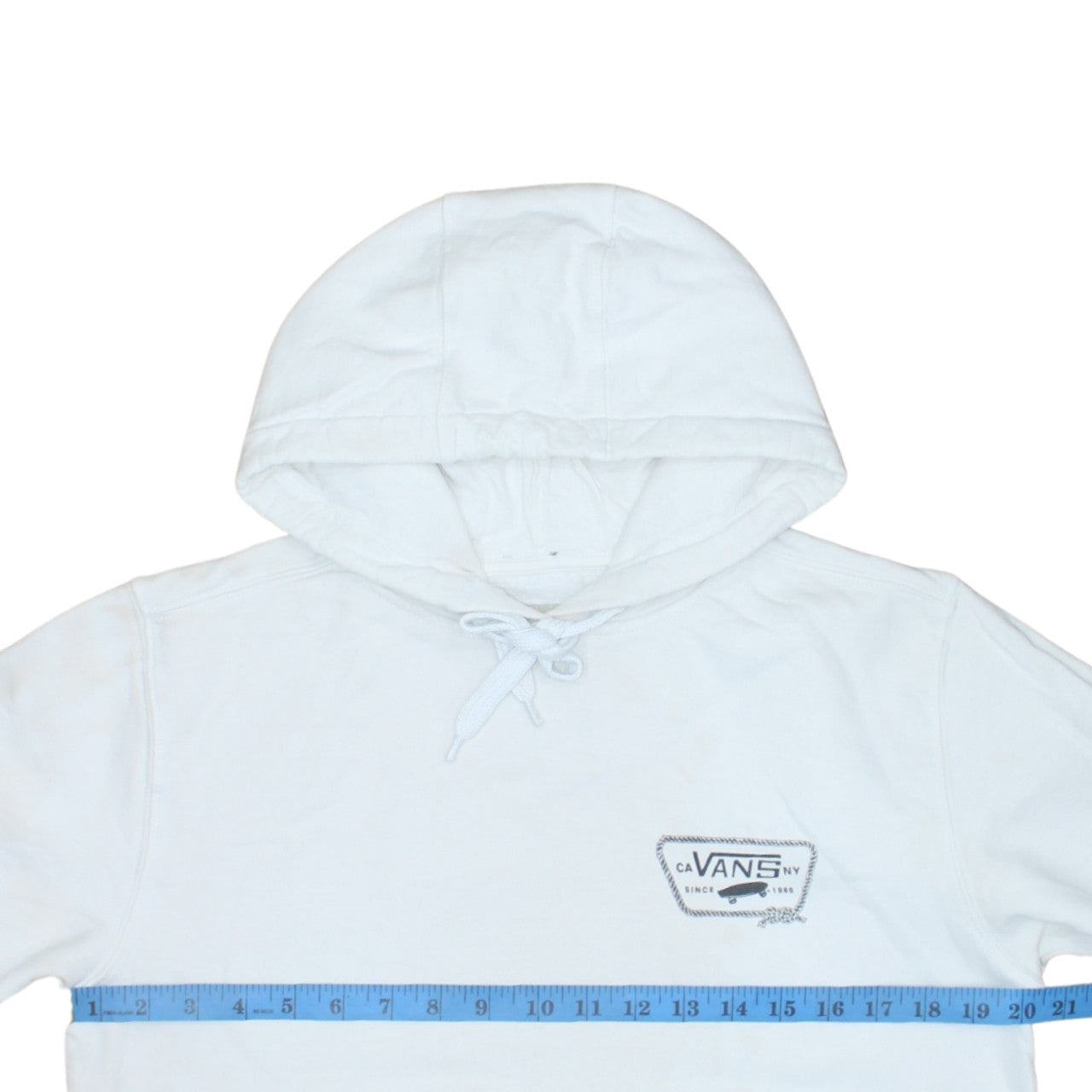 Vans Men's White Pullover Hoodie Small Graphic Logo Skate Style