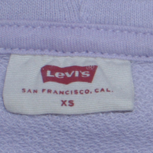 Levi's Women Lavender Pullover Hoodie XS Logo Sweatshirt