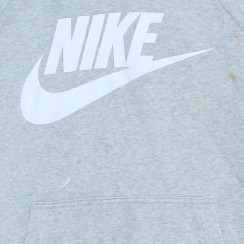Nike Men’s Grey Pullover Hoodie Small Graphic Logo Sports Fleece