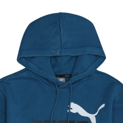Puma Men's Blue Pullover Hoodie Small Logo Sportswear