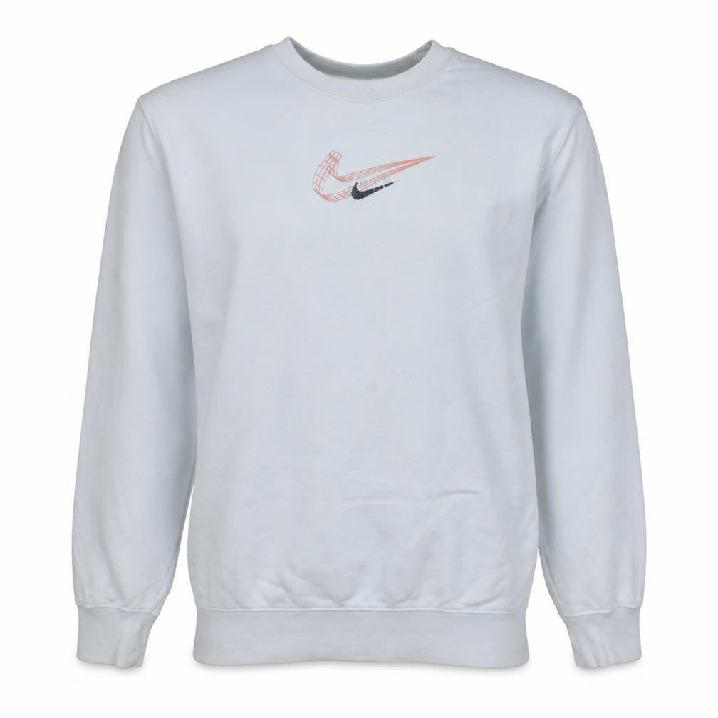 Nike Men's White Graphic Logo Sweatshirt M Pullover Fleece
