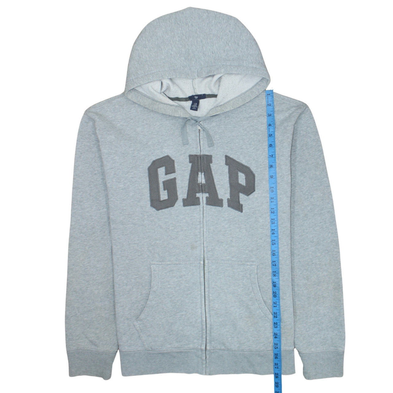 GAP Mens Grey XL Full Zip Hoodie Logo Fleece Sweatshirt