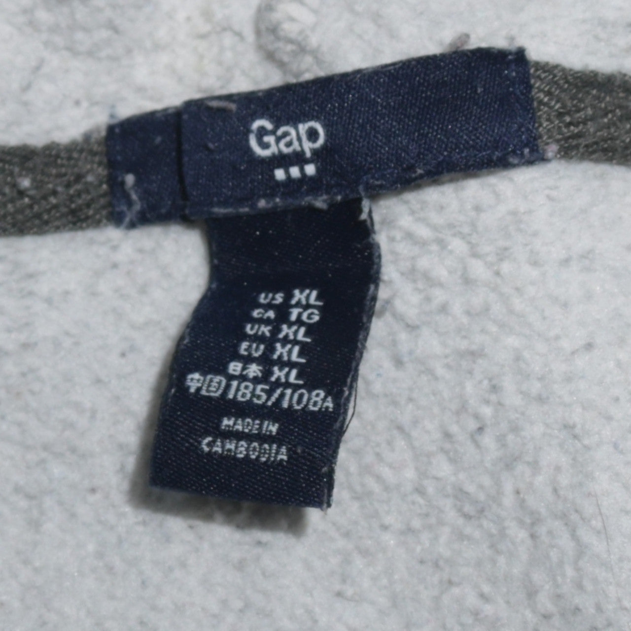 GAP Mens Grey XL Full Zip Hoodie Logo Fleece Sweatshirt