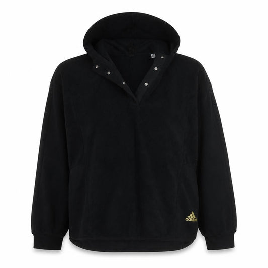 Adidas Women’s Black Fleece Pullover Hoodie Size M Logo Detail