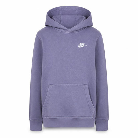 Front view of Nike girls’ purple pullover hoodie l 147-158cm fleece sweatshirt