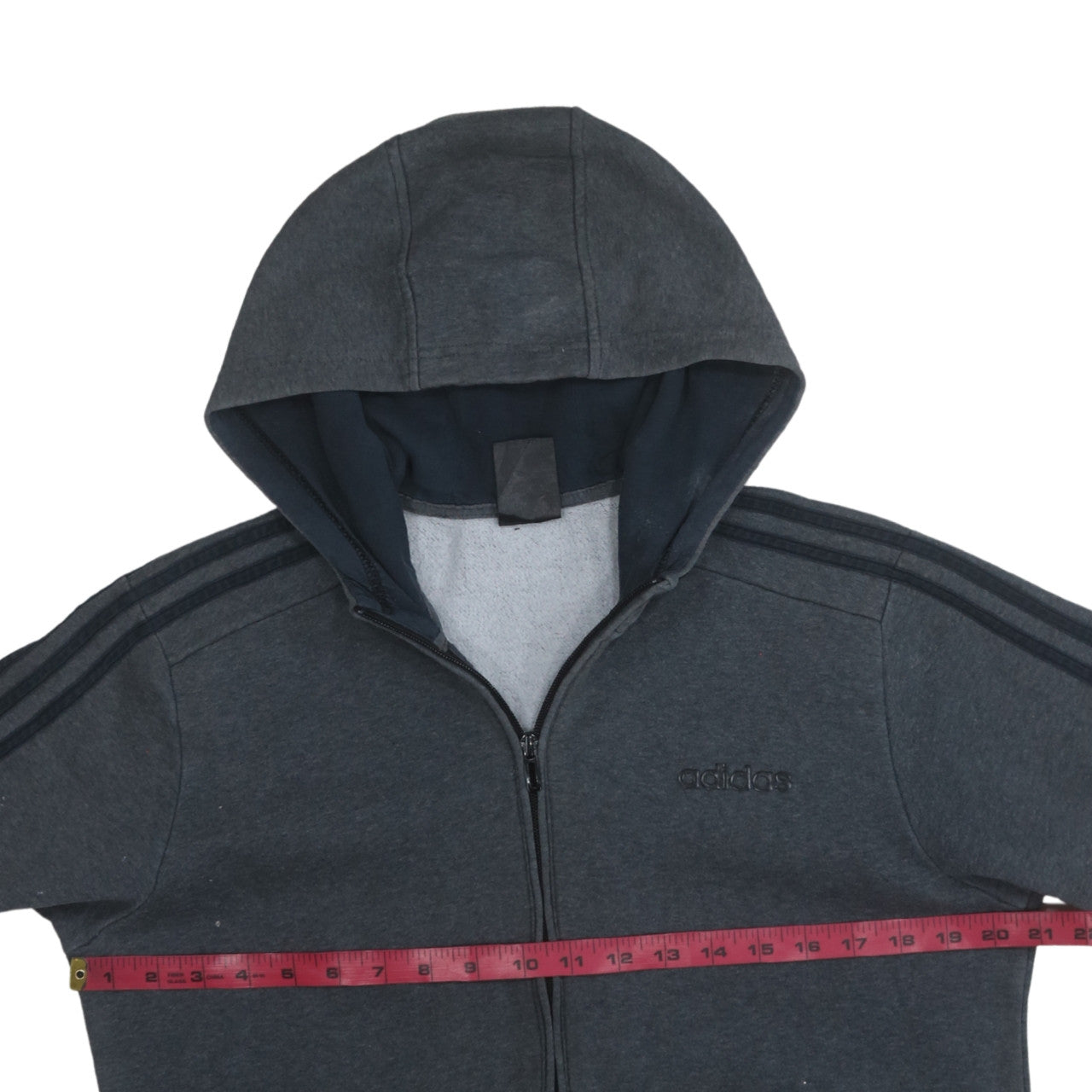 adidas Men Grey Full Zip Hoodie M Regular Fit Sportswear