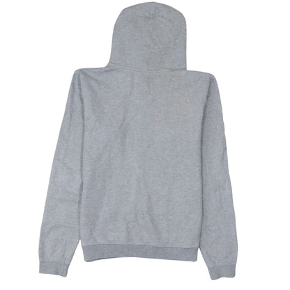 Close-up detail of Levi's boys’ grey hooded pullover sweatshirt, size 16, regular fit