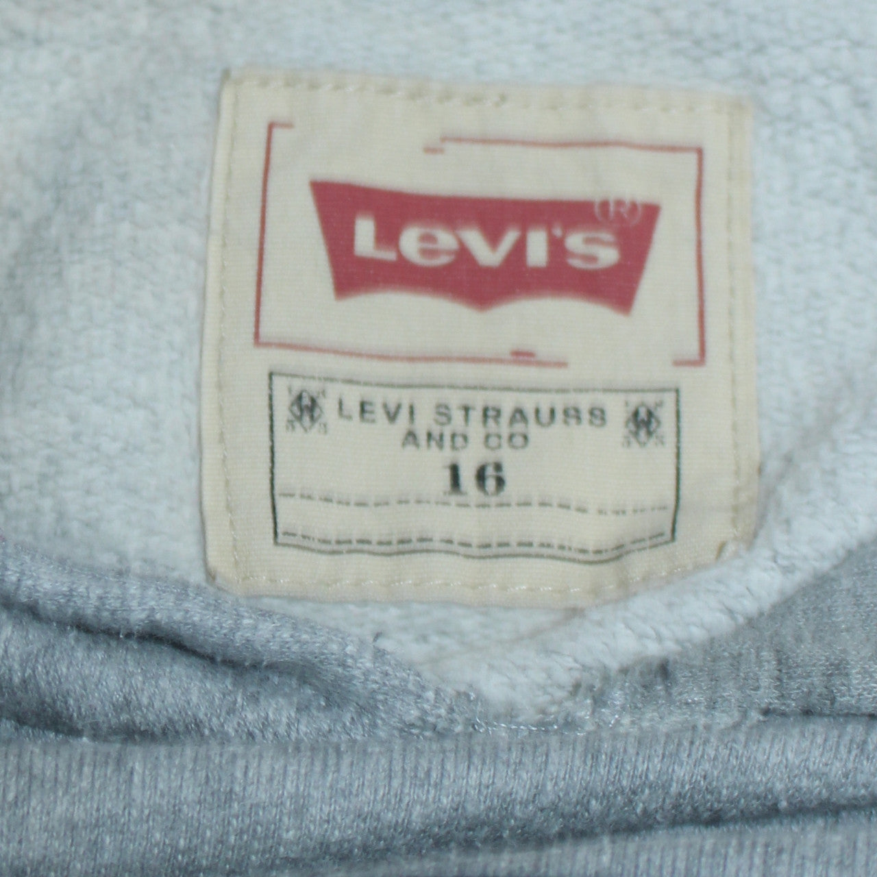 Levi's Boys Grey Hooded Pullover Sweatshirt Size 16 Regular Fit