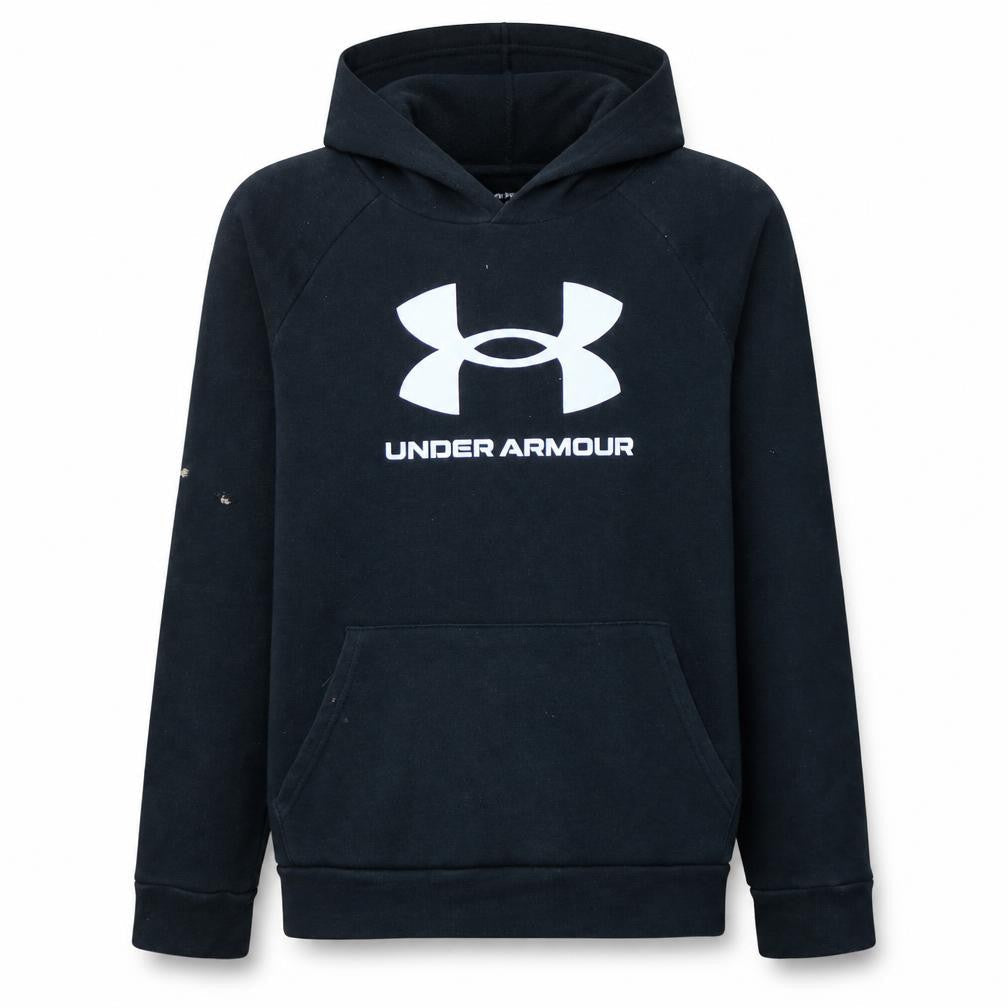 Under Armour Boys Black XL Pullover Hoodie Loose Fit Cotton Blend