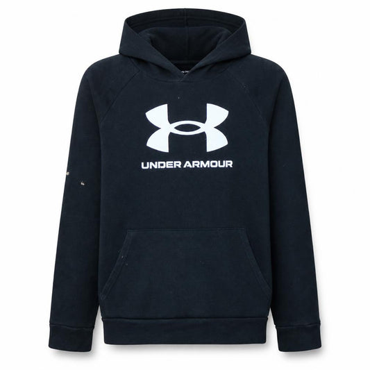 Under Armour Boys Black XL Pullover Hoodie Loose Fit Cotton Blend