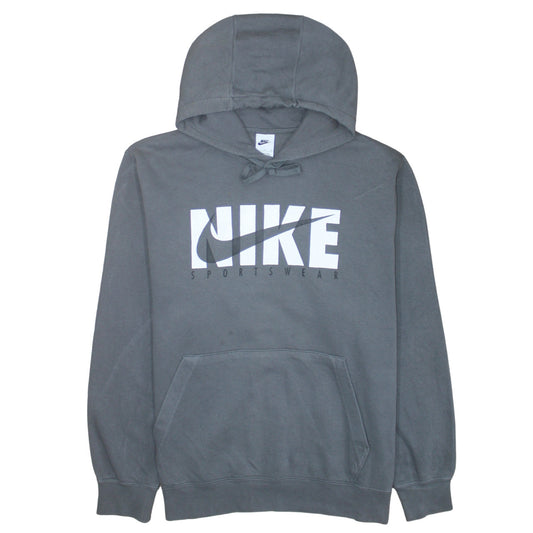 Nike Men's Grey XL Pullover Hoodie Sportswear Logo Fleece Sweatshirt