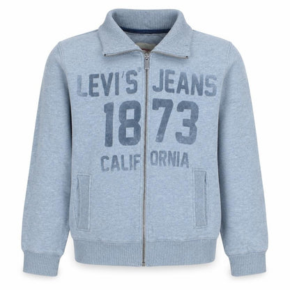 Front view of Levi's boys’ grey full zip fleece sweatshirt, size 14, years