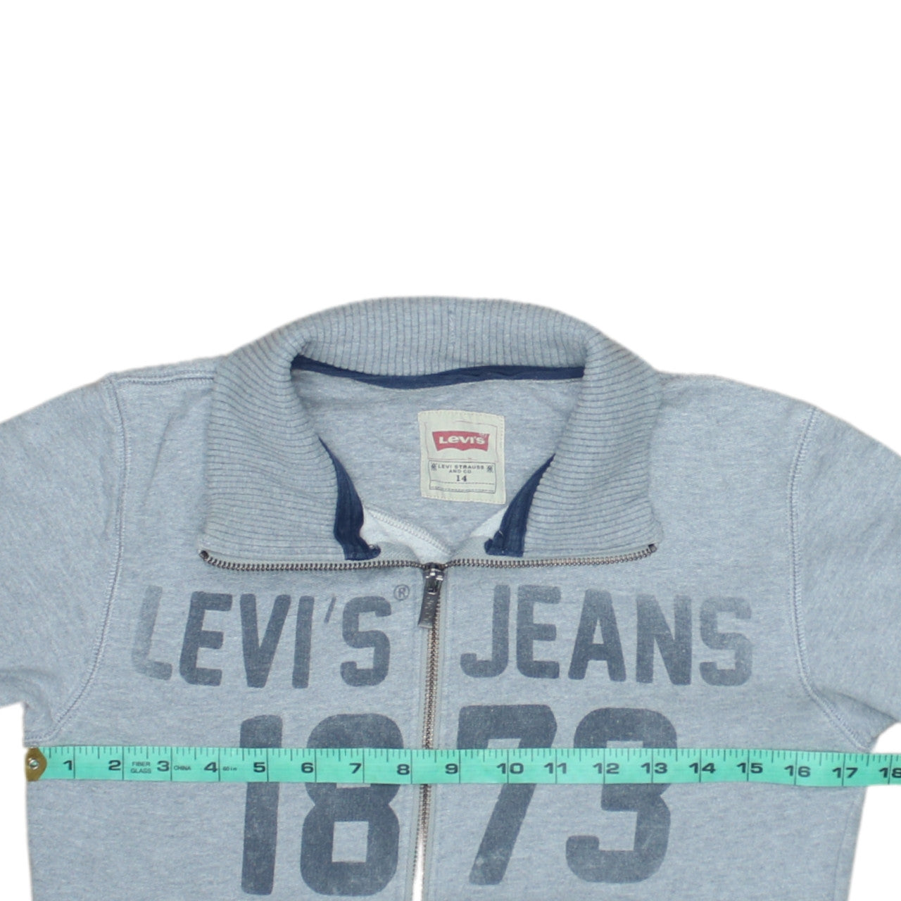 Levi's Boys Grey Full Zip Fleece Sweatshirt Size 14 Years