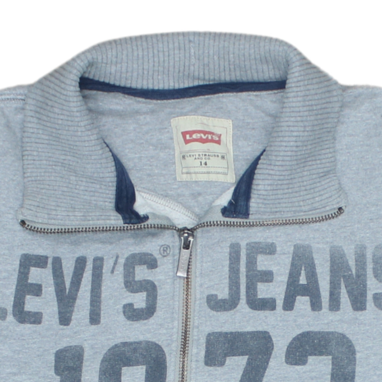Levi's Boys Grey Full Zip Fleece Sweatshirt Size 14 Years