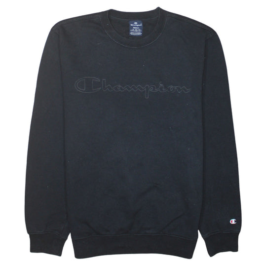 Champion Men's Black Small Crew Neck Fleece Pullover Sweatshirt