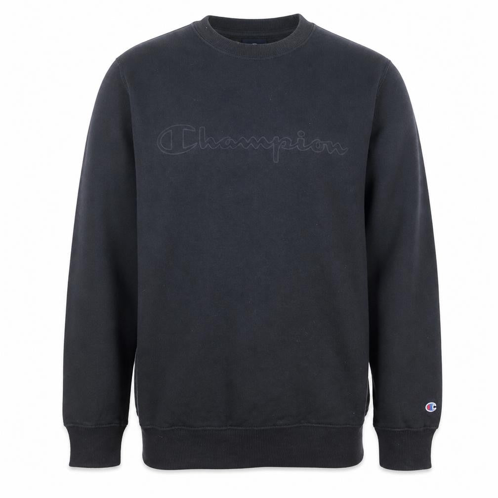 Champion Men's Black Small Crew Neck Fleece Pullover Sweatshirt