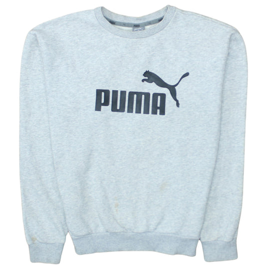 Puma Womens Grey Crew Neck Pullover Sweatshirt Size XS