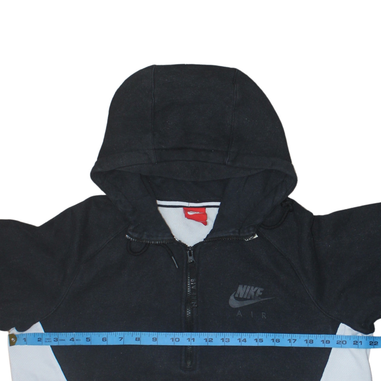 Nike Men's Black White 1/2 Zip Hoodie Air Logo Fleece M