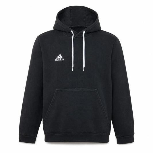 Adidas Men's Black 2XL Pullover Hoodie with Logo Embroidery