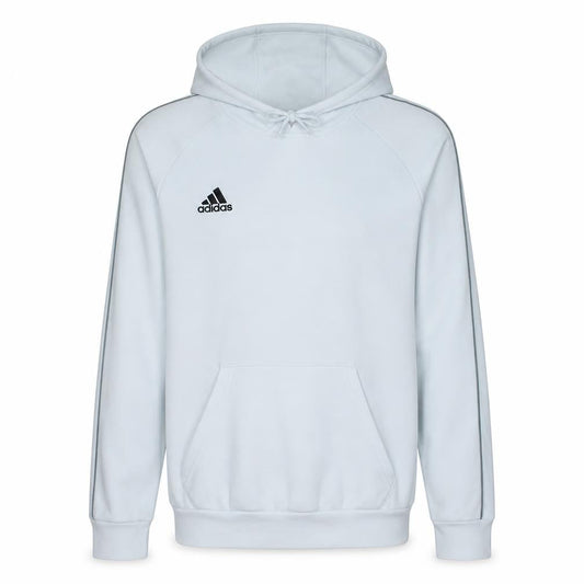 Adidas Men's White Small Pullover Hoodie with Logo Detail