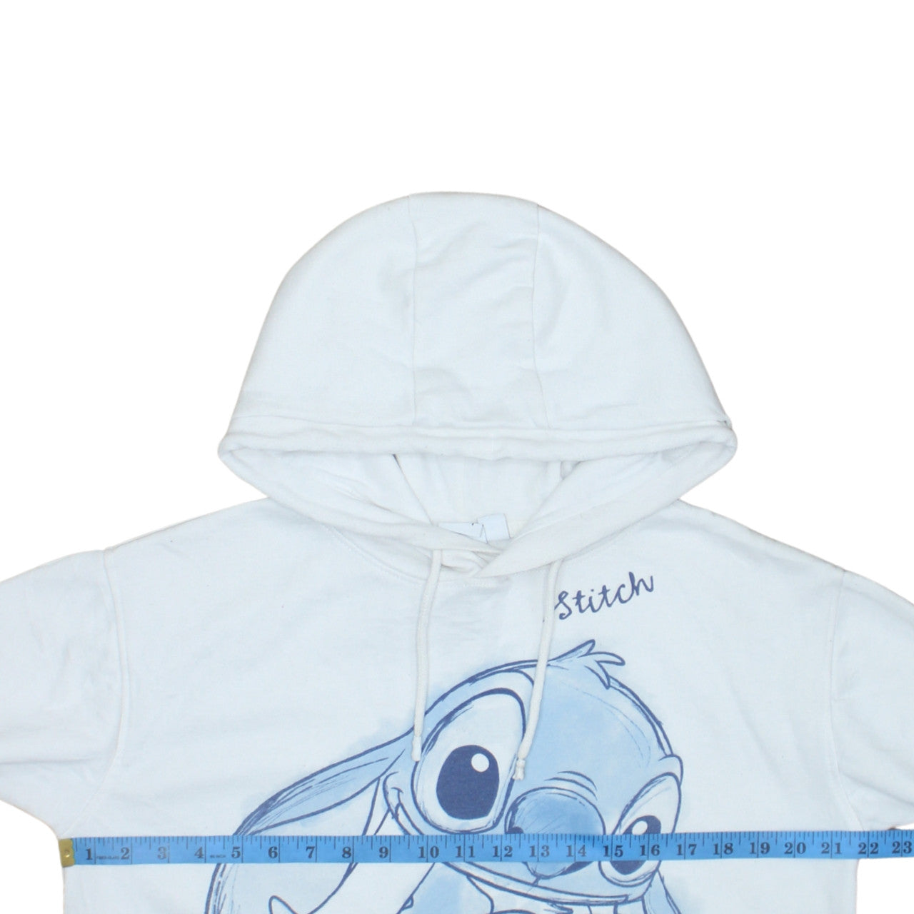 Disney Primark Women White Stitch Pullover Hoodie Size S