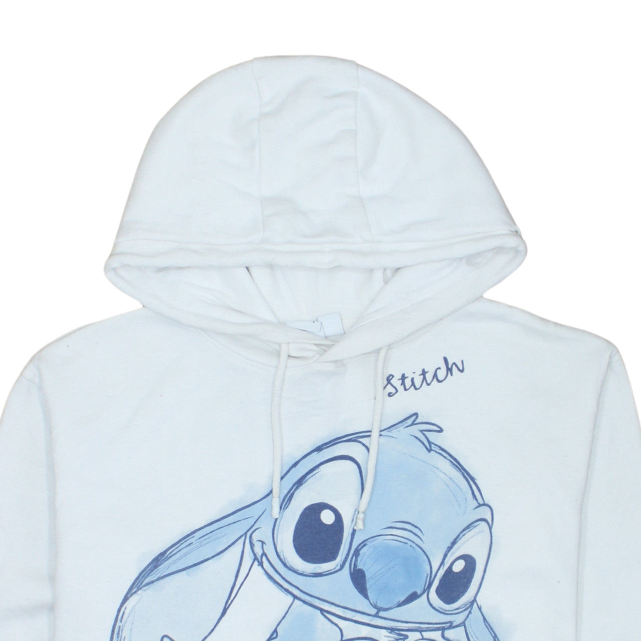 Disney Primark Women White Stitch Pullover Hoodie Size S