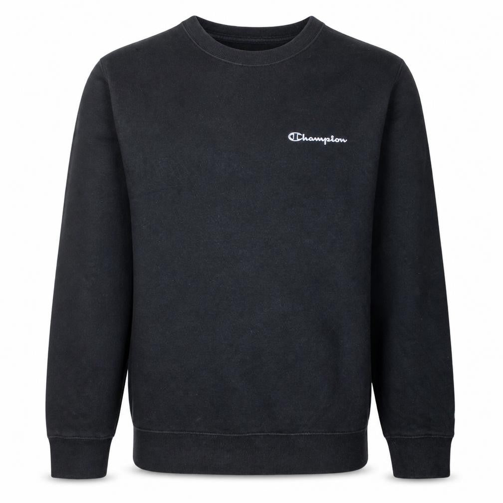 Champion Men's Black Small Pullover Sweatshirt Logo Crew Neck
