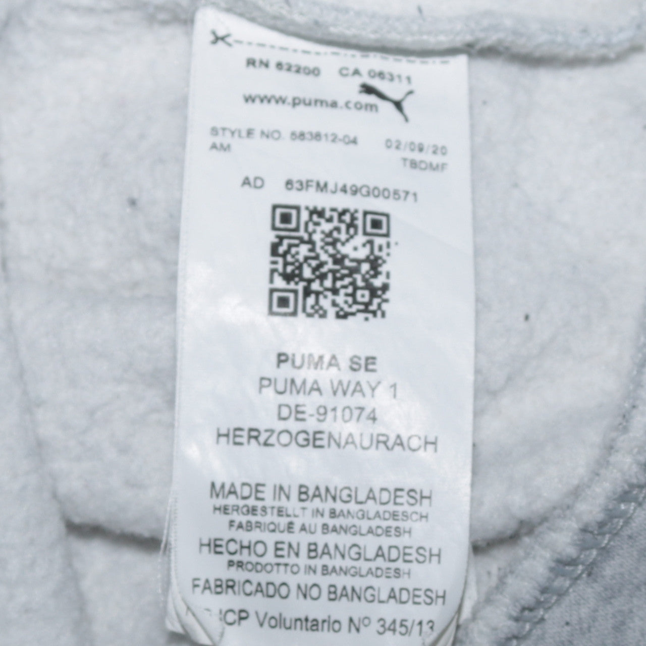 Puma Boys Grey 1/4 Zip Fleece Sweatshirt XL - Casual Winter Pullover