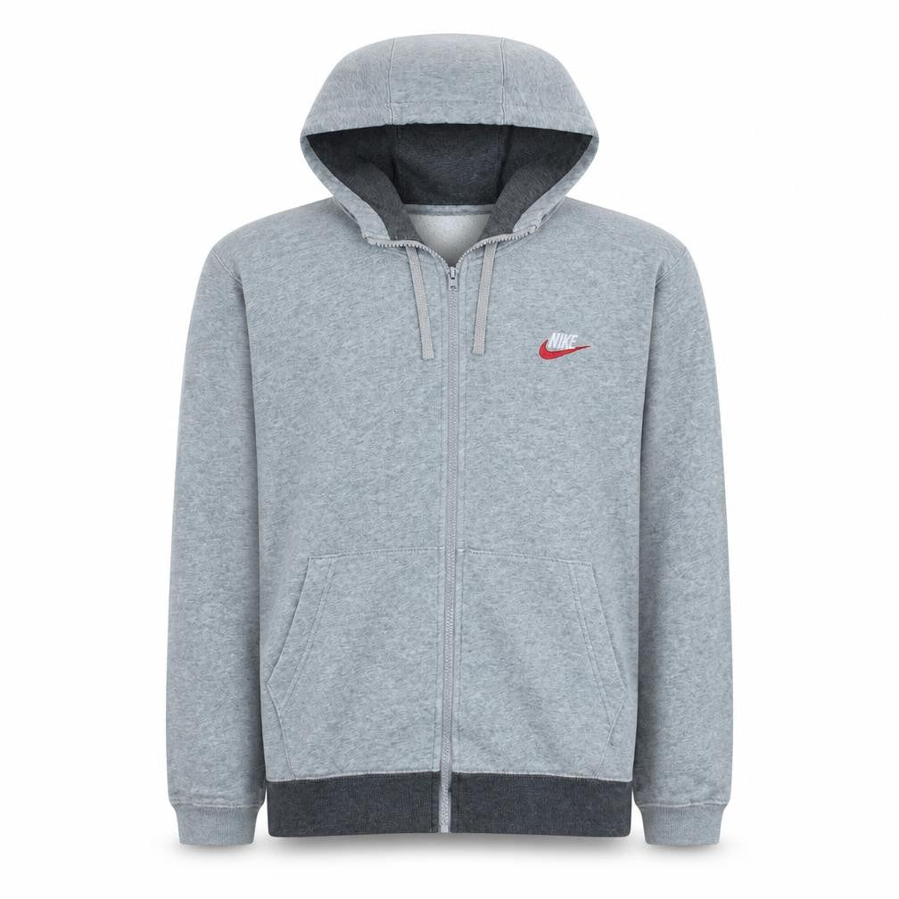Nike Men's Grey Full Zip Hoodie M Regular Fit Sportswear