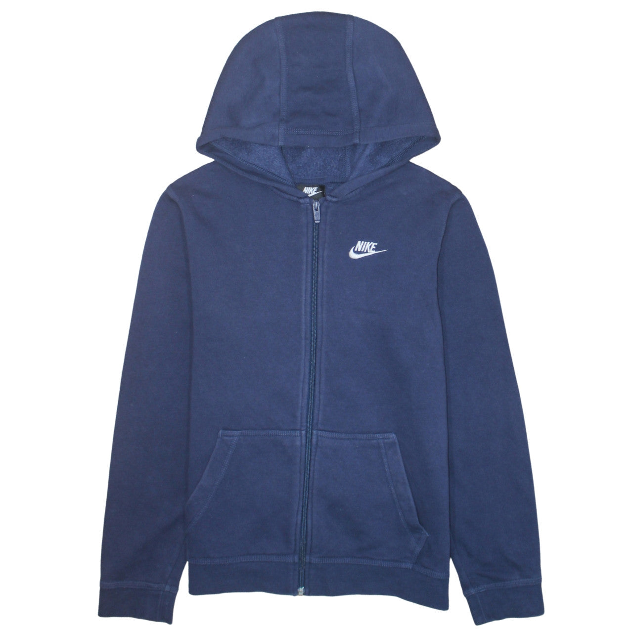 Nike Boys Blue Full Zip Hoodie XL 158-170cm Cotton Blend Logo Design