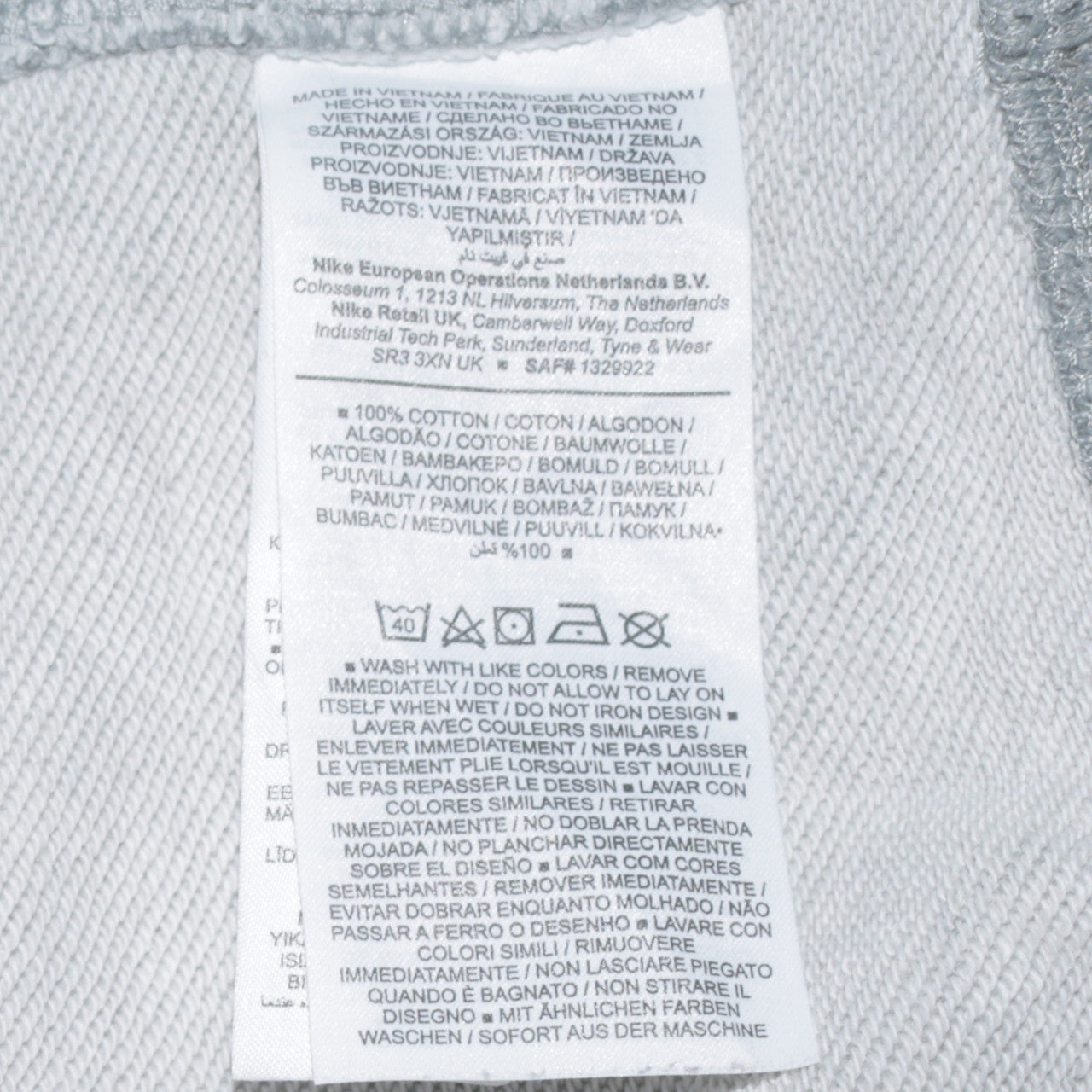 Nike Men's Grey Crew Neck Cotton Pullover Sweatshirt M