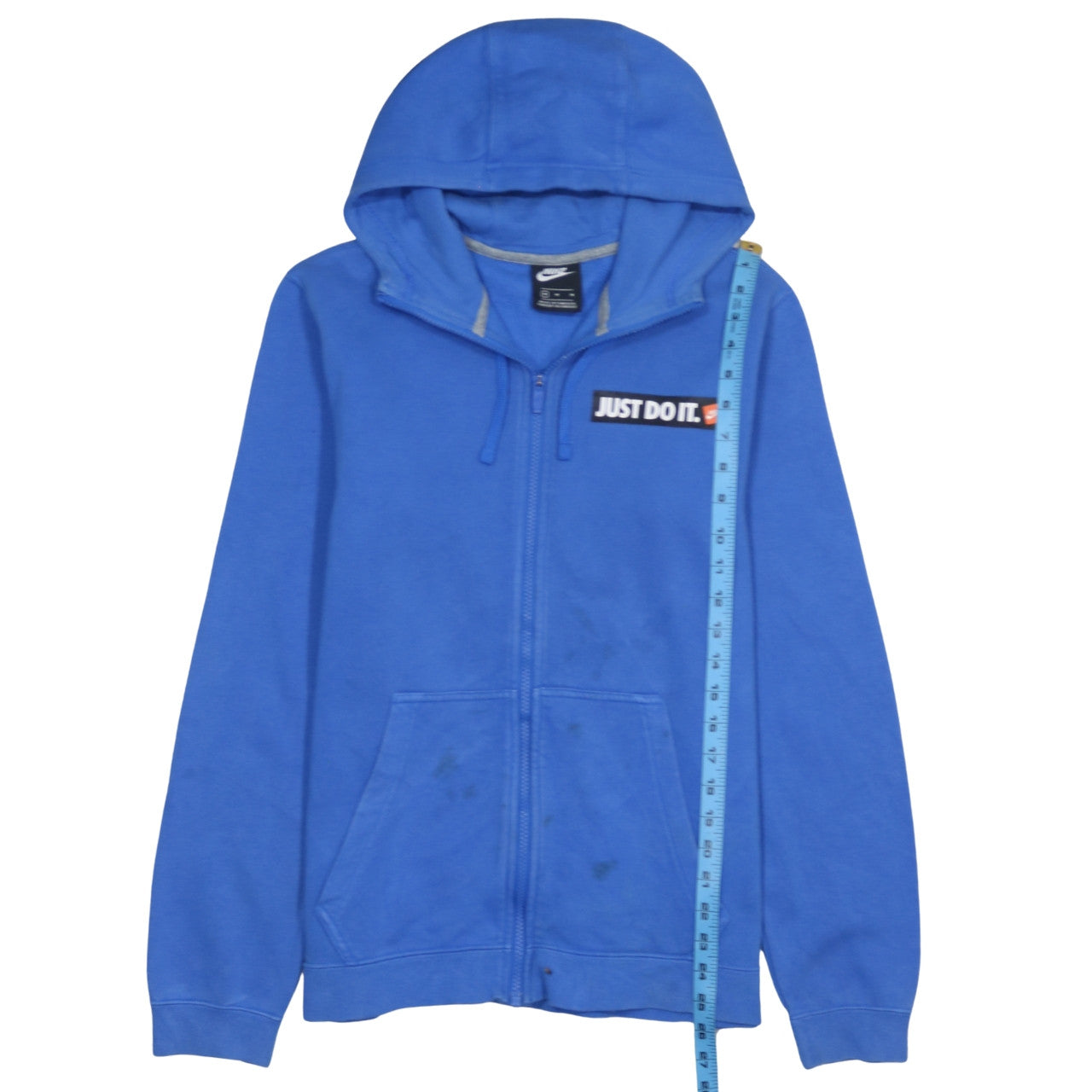 Nike Men's Blue Full Zip Hoodie M Sports Fleece Just Do It