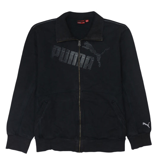 Puma Men's Black XL Full Zip Collared Sweatshirt with Logo