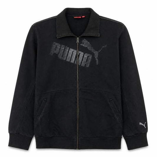 Puma Men's Black XL Full Zip Collared Sweatshirt with Logo