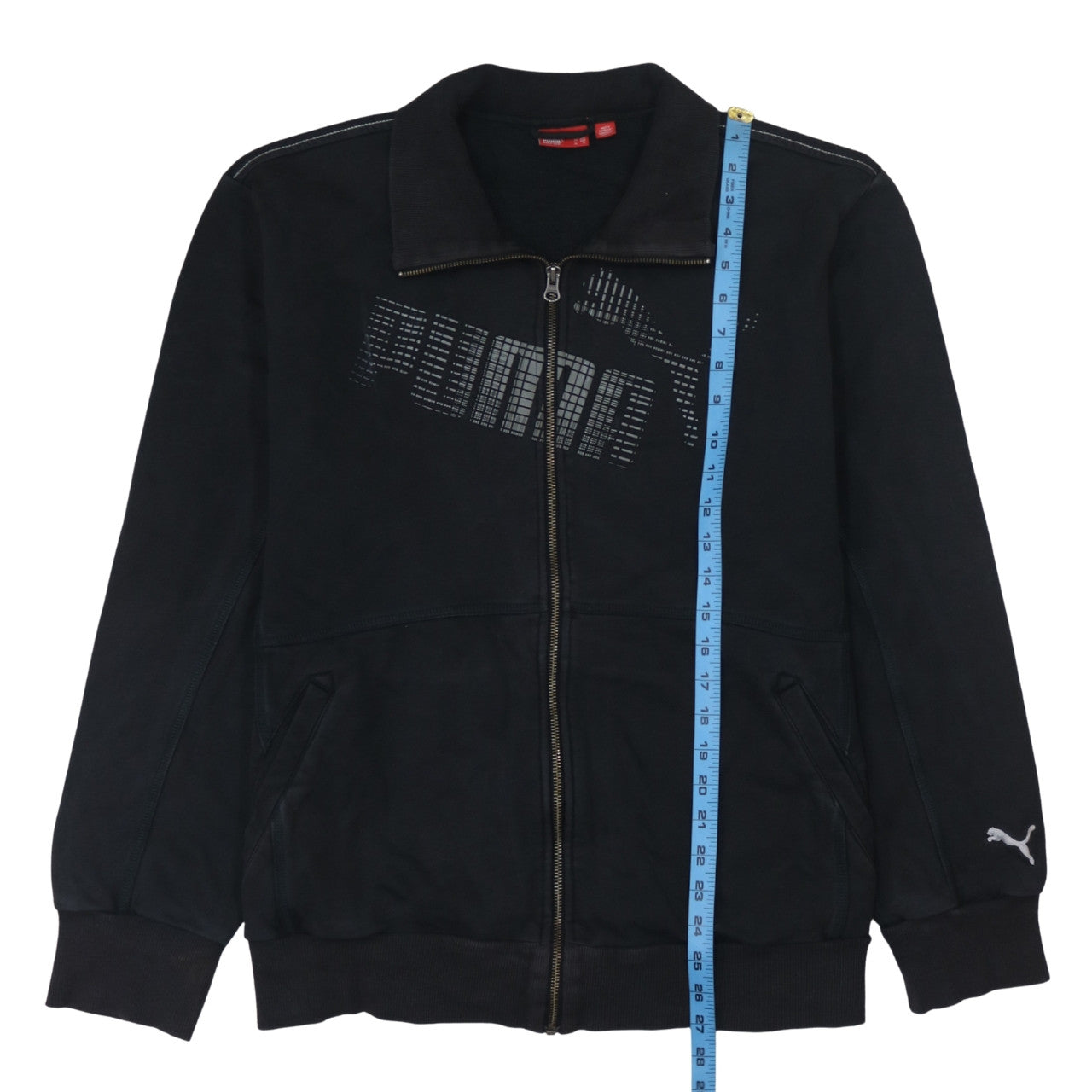 Puma Men's Black XL Full Zip Collared Sweatshirt with Logo