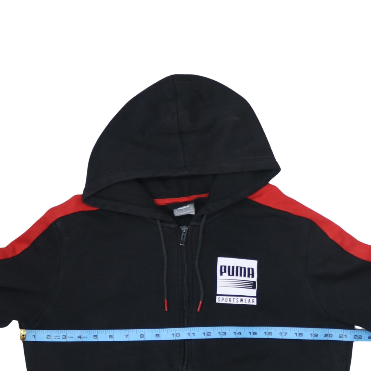 Puma Men's Black Full Zip Hoodie Size S Sportswear Logo Fleece