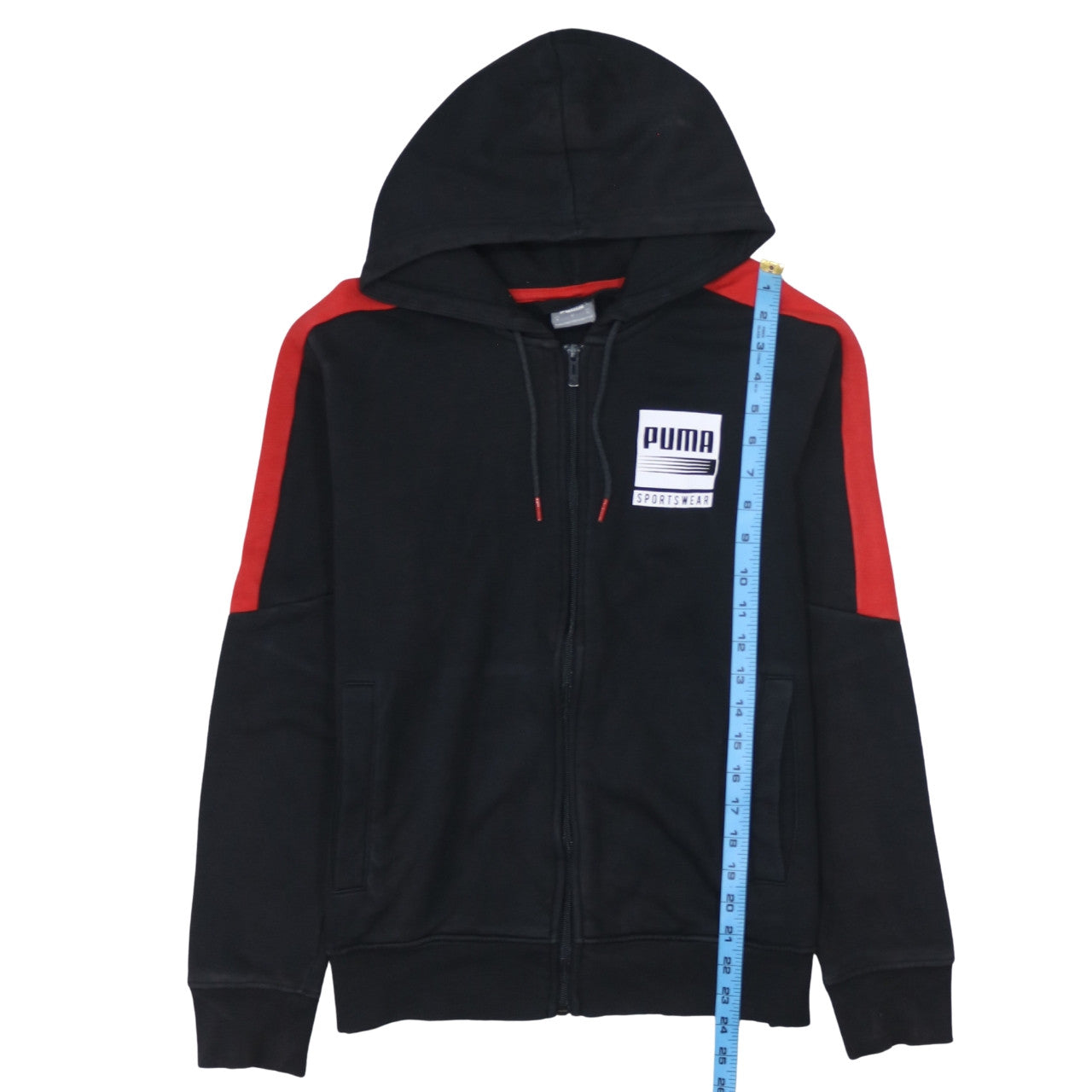 Puma Men's Black Full Zip Hoodie Size S Sportswear Logo Fleece