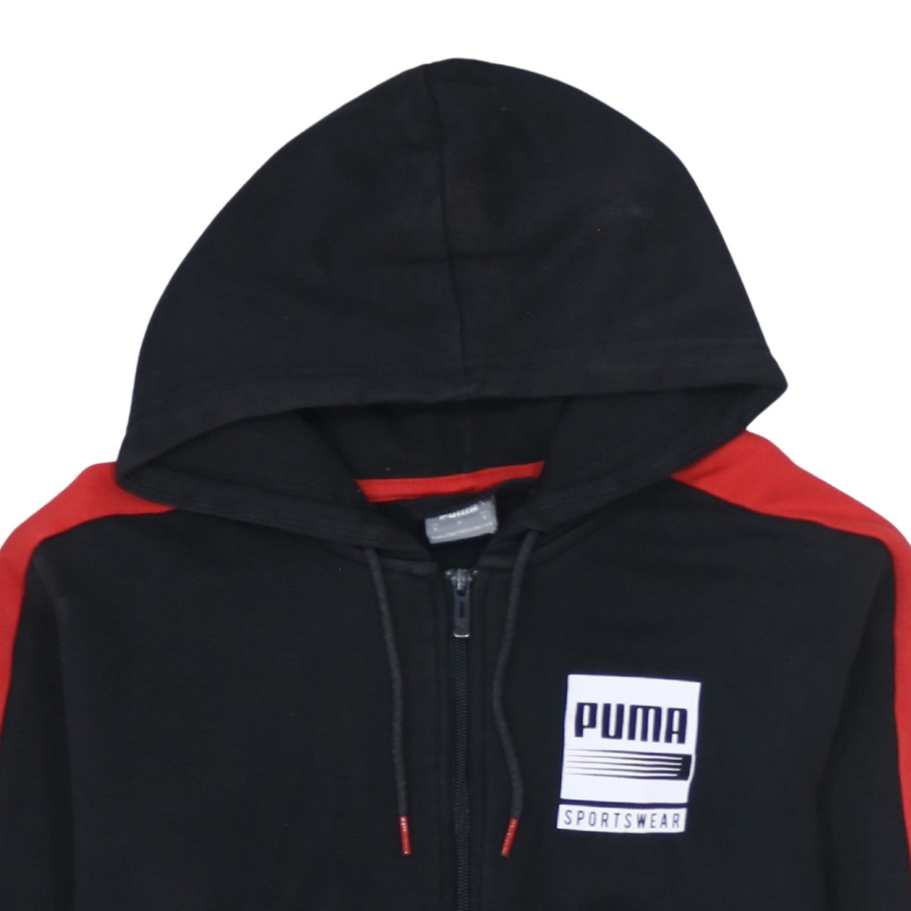 Puma Men's Black Full Zip Hoodie Size S Sportswear Logo Fleece