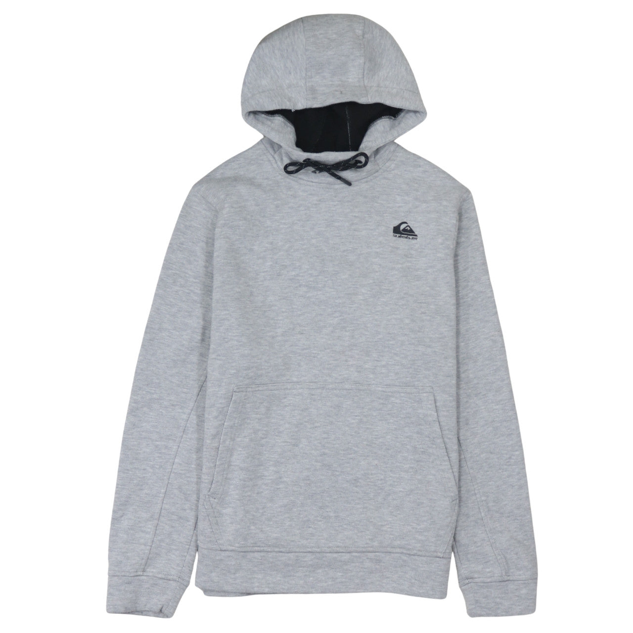 Quiksilver Mens Grey Pullover Hoodie Medium Fleece Logo Sweatshirt