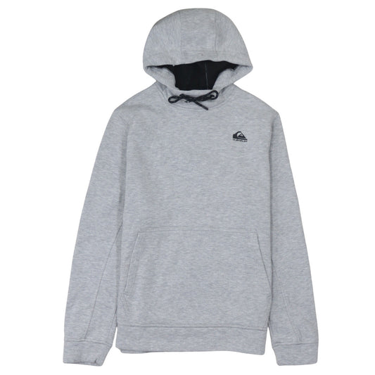 Quiksilver Mens Grey Pullover Hoodie Medium Fleece Logo Sweatshirt