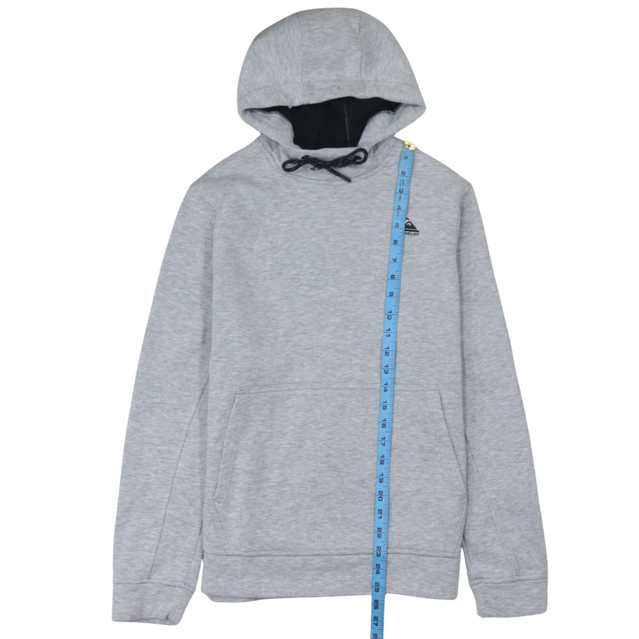 Quiksilver Mens Grey Pullover Hoodie Medium Fleece Logo Sweatshirt