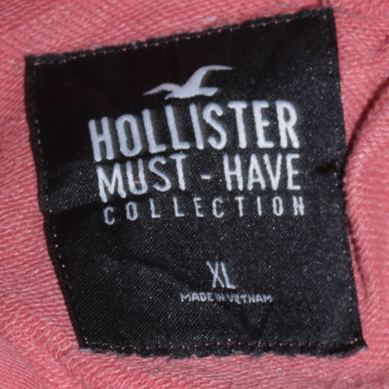 Hollister Men’s Pink Pullover Hoodie XL Cotton Blend Fleece