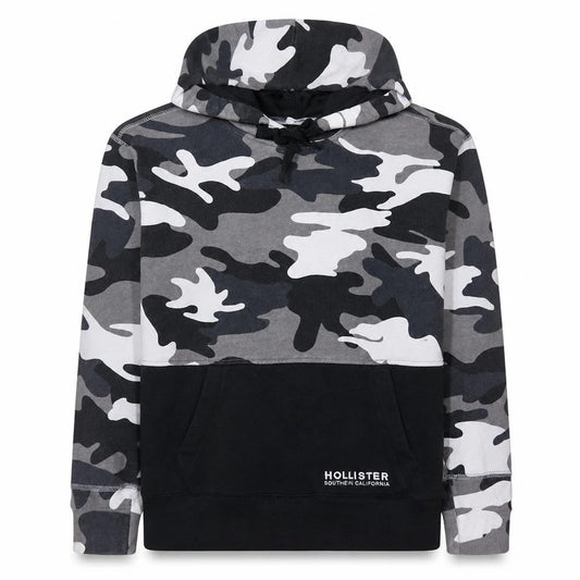 Hollister Men's Multicoloured Camo Pullover Hoodie XS