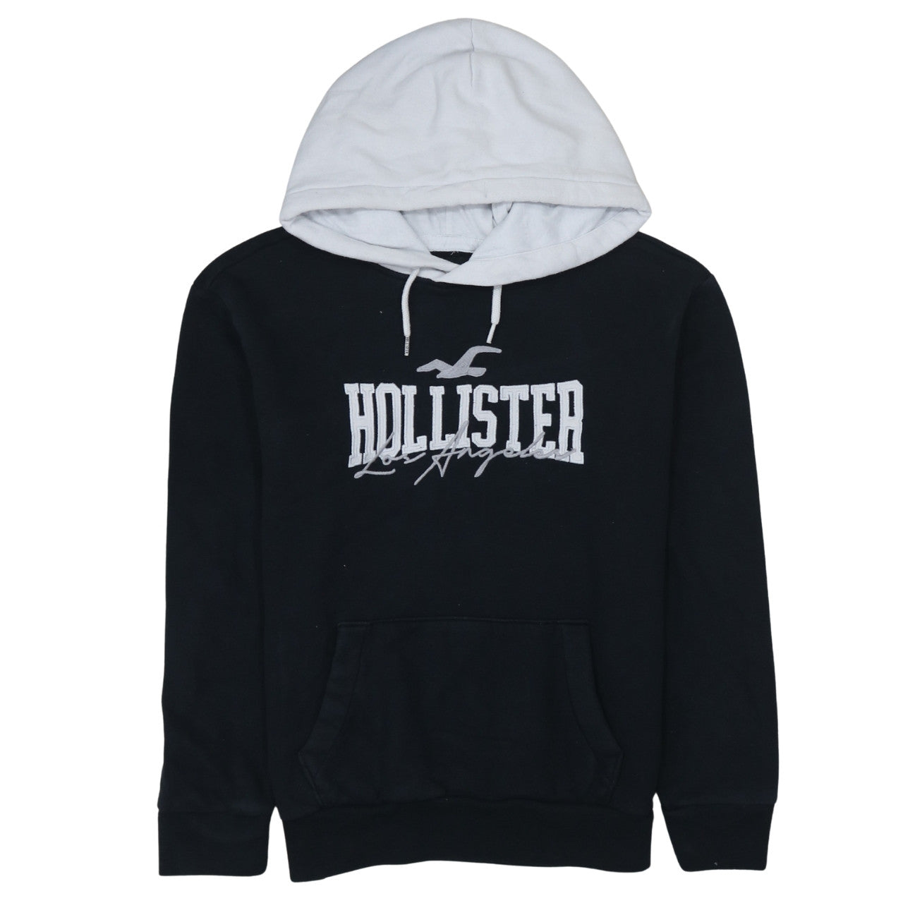 Hollister Women’s Black and White Pullover Hoodie XS