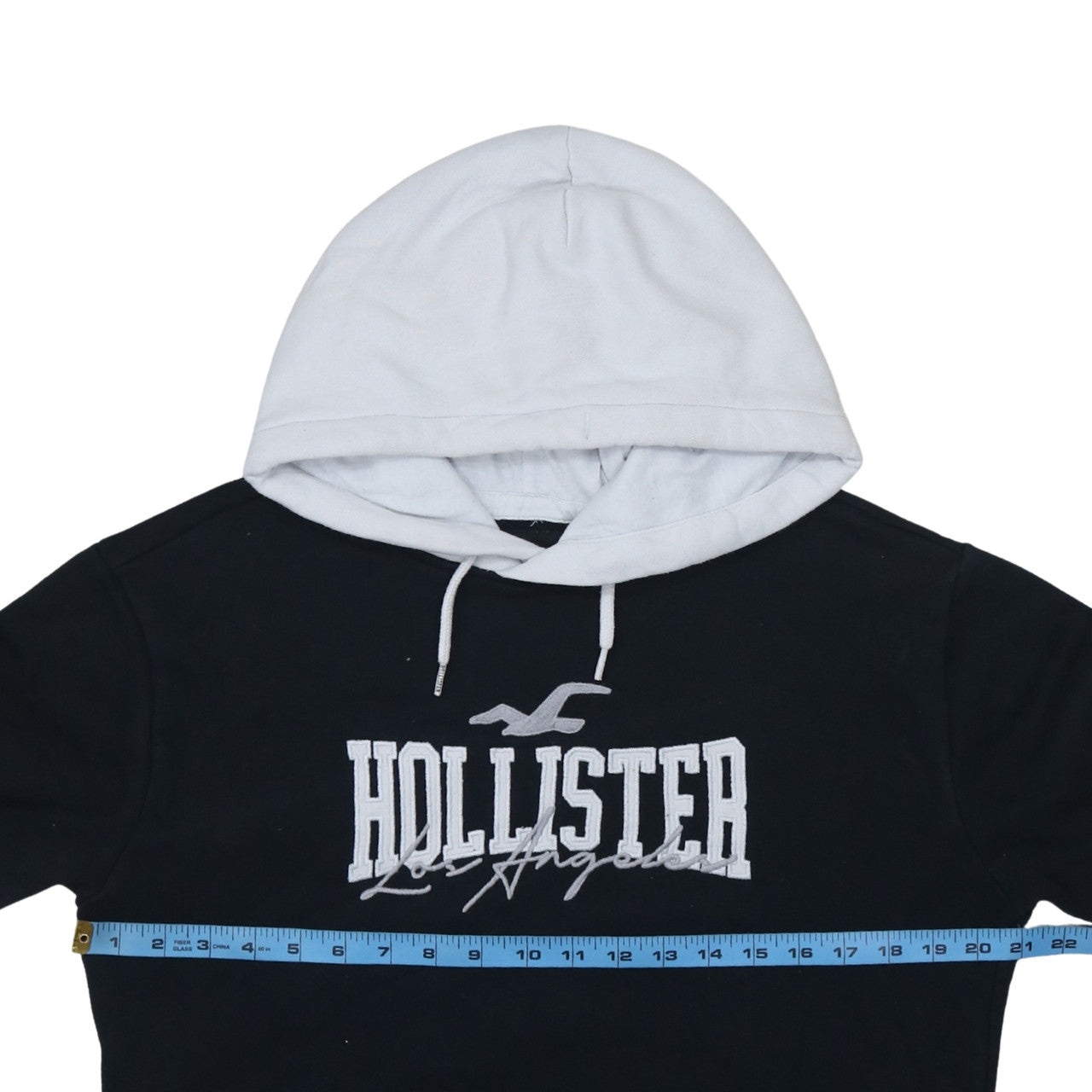 Hollister Women’s Black and White Pullover Hoodie XS