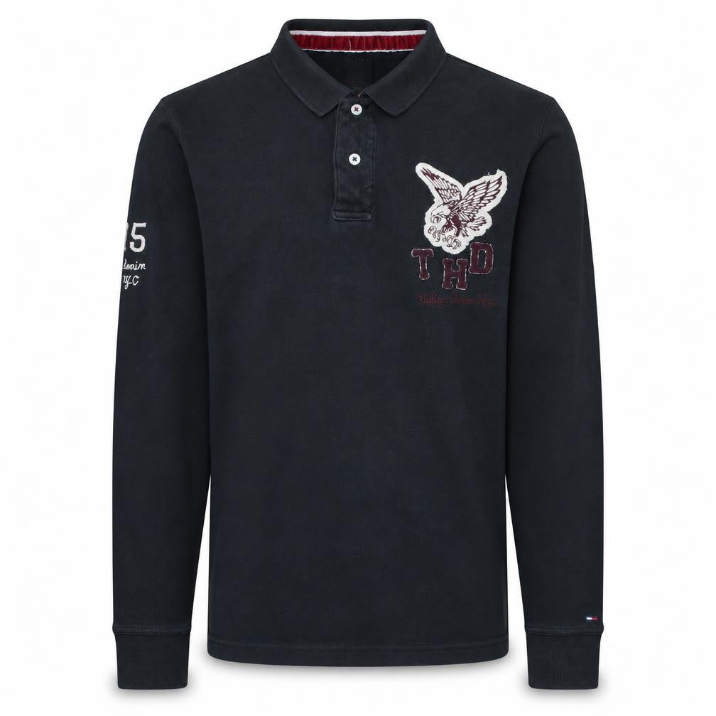 Tommy Hilfiger Men's Black Long Sleeve Polo Shirt Size M